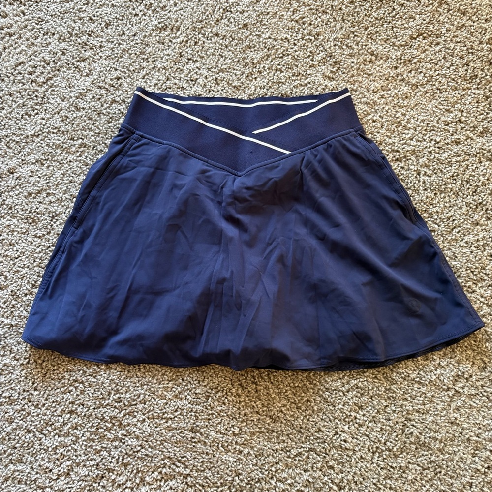 Lululemon V Waist Navy Blue Tennis Skirt